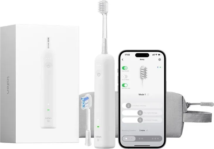 Laifen Wave SE Elektrische Tandenborstel – Oscillatie en Vibratie, Sonische Tandenborstel voor Volwassenen met App, 2 Opzetborstels (Mat Wit)