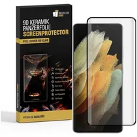 PROTECTORKING 6x 9D Keramik-Glass für Samsung Galaxy S21 Ultra FULL CURVED 3D KLAR Panzerfolie Displayschutz Schutzfolie Ceramic Screen-Protector