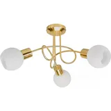 LINDBY Deckenlampe Elaina, Ø52cm, 3-flg., messing, Glas, E14