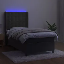 vidaXL Boxspringbett 100 x 200 cm Dunkelgrau