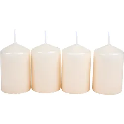 4er-Set Adventskranzkerzen 50x80mm champagner Weihnachtskerze Stumpen Wachskerze Champagner