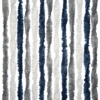 Arisol Chenille Flauschvorhang 56 x 175 cm dunkelblau/weiß/grau