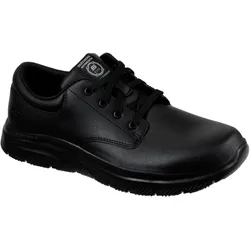 Berufsschuh SKECHERS "FLEX ADVANTAGE SR-FOURCHE" Gr. 42, schwarz, 42, Leder, Schuhe, Schnürschuh für Gastronomie, Pflege, mit gepolsterter Innensohle
