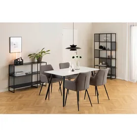 Actona Mid.you Regal Schwarz, Holzwerkstoff, 5 Fächer, 85x185x35 cm, Wohnzimmer, Regale, Bücherregale