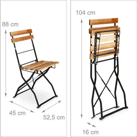 Relaxdays Gartenstuhl 84 x 42 x 44 cm naturfarben 4 St.