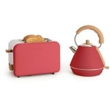 CREATE/PACK TOAST RETRO + KETTLE RETRO M/Toaster Rot mit Wasserkocher Rot/Wasserkocher 1L