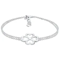 Elli Kleeblatt Glücksbringer Luck 925 Silber Armbänder & Armreife   Damen 