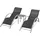 Outsunny Gartenliege Set 3-tlg. Schwarz/Silber