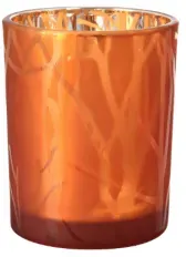 DUNI Kerzenhalter Shimmer Windlicht aus Glas  188175 , 1 Karton = 6 x 1 Stück, rust