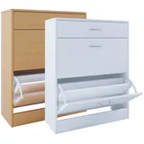 VCM Holz Regal Schuhschrank Schuhkipper Klappen Balia