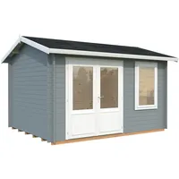 Palmako Gartenhaus Iris 9,6 m2 - 28 mm hellgrau/weiß
