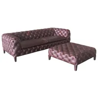 JVmoebel Sofa Chesterfield Designer Sofa Couch Polster 3Sitzer Leder Stil Luxus, Made in Europa braun