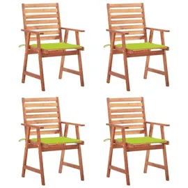 vidaXL Garten-Essstühle 62 x 62 x 92 cm beige/grün 4 St.
