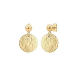 Elli Ohrringe Damen Ohrhänger Plättchen Gehämmert Vintage Antik Look in Gold | Gr.: onesize