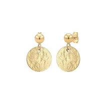 Elli Ohrringe Damen Ohrhänger Plättchen Gehämmert Vintage Antik Look in Gold | Gr.: onesize