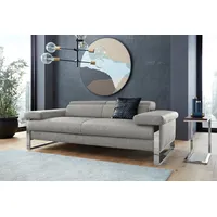 W.SCHILLIG 2-Sitzer finn, German Design Award 2016, Fußgestell Chrom glänzend, Breite 210 cm grau