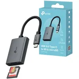 TP-Link UA430C SD Kartenleser USB C, kartenlesegerät auf SD und microSD bis zu 2 TB, USB 3.0, Gleichzeitiges Lesen und Schreiben von Zwei Karten, mit Mac, Windows, iPadOS, iOS, Android