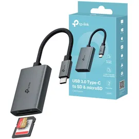 TP-Link UA430C SD Kartenleser USB C, kartenlesegerät auf SD und microSD bis zu 2 TB, USB 3.0, Gleichzeitiges Lesen und Schreiben von Zwei Karten, mit Mac, Windows, iPadOS, iOS, Android