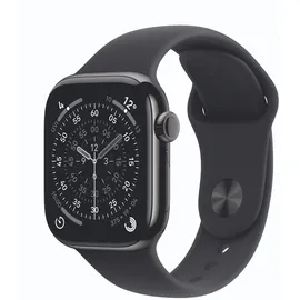 Apple Watch Series 11 GPS + Cellular 42mm Slate Titanium Sport Band black S/M