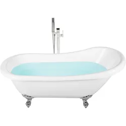 Badewanne weiß freistehend oval 153 x 77 cm CAYMAN