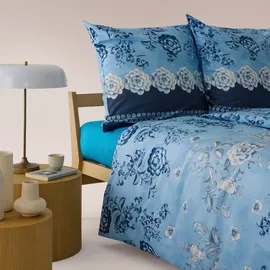 BASSETTI Paraggi Floral Blau 135 x 200 cm + 80 x 80 cm