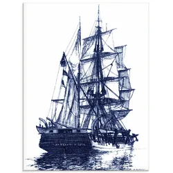 Artland Glasbild »Antikes Schiff in blau I«, Boote & Schiffe, (1 St.), in verschiedenen Größen Artland Farbe Bild(er): naturfarben