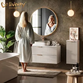 livinity® Eisak Badschrank 60 x 190 x 30 cm Braun
