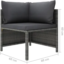 vidaXL Garten-Lounge-Set 8-tlg. grau 3059771