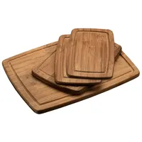 KESPER Schneidbrett-4erSet,dunkeler Bambus, FSC