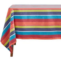 Homescapes gestreifte Baumwoll-Tischdecke, 138 x 138 cm, bunt