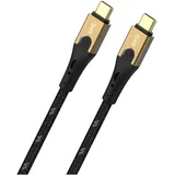 Oehlbach USB-Kabel USB 3.2 Gen2 USB-C® Stecker, USB-C® Stecker 0.50 m, Schwarz/Gold D1C9530