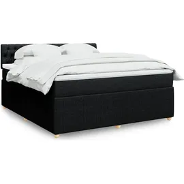 vidaXL Boxspringbett mit Matratze Schwarz 180x200 cm Stoff