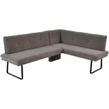 K+W Komfort & Wohnen Eckbank (1-St), Polstereckbank in Spitzkissenoptik, Sitz und Rücken gesteppt braun 207 cm x 87 cm x 157 cm