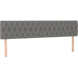 vidaXL Boxspringbett mit Matratze & LED Dunkelgrau 180x200 cm Stoff