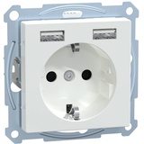 Merten SCHUKO-Steckdose m.USB Ladegerät aktivweiß glänzend MEG2366-0325