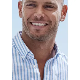 John Devin Langarmhemd »Regular Fit«, Streifenhemd mit Button-down-Kragen, aus reiner Baumwolle, blau