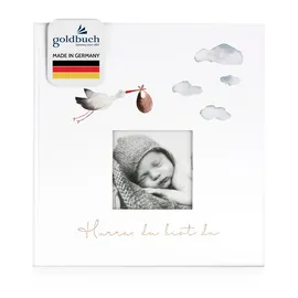 Goldbuch Hurra-Du bist da! 30x31 60 weiße Seiten Babyalbum 15474