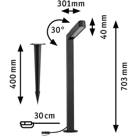 Paulmann LED Pollerleuchte Ito Kunststoff 71,0 cm 1 Stk. Anthrazit