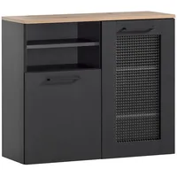 Lomadox Badezimmer Hängeschrank schwarz matt MASON-80