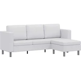 vidaXL Eckcouch Kunstleder 3-Sitzer Weiß