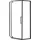 Beliani Tocantins Duschkabine mit Pendeltür 90 x 190 cm Schwarz/Klarglas Fünfeck