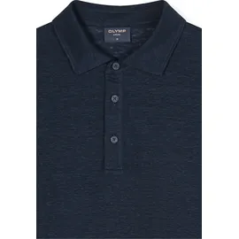 Olymp Poloshirt aus Leinen-Elasthan-Mix, marine, M,