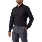 seidensticker Businesshemd Regular Bügelfrei Kent Langarm Business Shirt, schwarz, 43