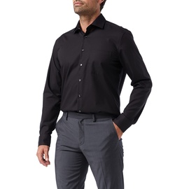 seidensticker Businesshemd Regular Bügelfrei Kent Langarm Business Shirt, schwarz, 43