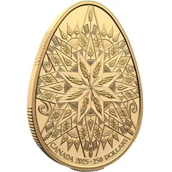 Kanada 2025: 2 Unzen Goldmünze in Eiform "Traditionelle Pysanka-Kunst" PP