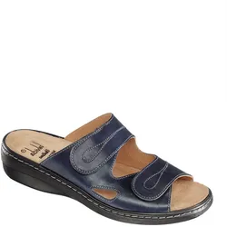 Pantolette FRANKEN-SCHUHE, Damen, Gr. 39, blau, Glattleder, sportlich, Schuhe
