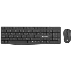 natec SQUID, Kabellos, USB, Membran Key Switch, QWERTY, Schwarz, Maus enthalten