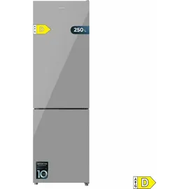 Cecotec Bolero CoolMarket Combi 250 Grey Glass D Kühl-Gefrierkombination (250 l, 1800 mm hoch, Grey Glass)