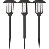 Star Trading Wegeleuchte Edelstahl Kunststoff 12x34,0x12 cm 3er Set schwarz