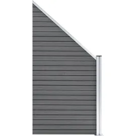 vidaXL WPC Zaun Set 2 Quadrate + 1 Schräge 446 x 186 cm grau